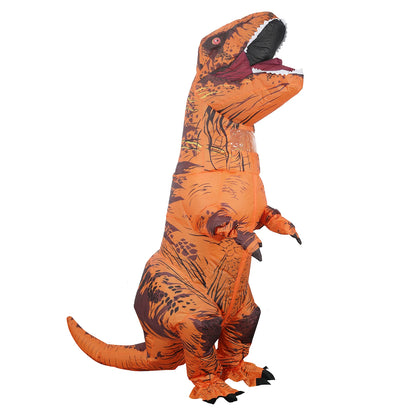Costume d'équitation de dinosaure gonflable pour adulte, T-Rex, filet gonflable, paupières à plis, mascotte d'Halloween, fête en déclin