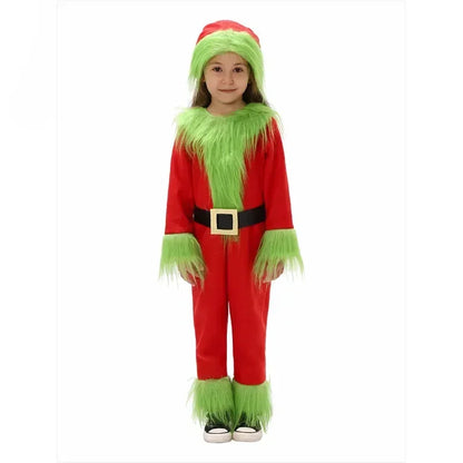 Costume d'Halloween VPN pour Enfants, Voleur de Génie, Vert, Grinch, Père Noël avec viser, Vêtements de Jeu, Vente en Gros