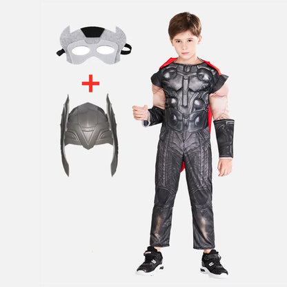 Thor Muscle Costume enfants jouet éclairer hache Halloween Cosplay Costume film personnage super-héros fantaisie carnaval combinaison