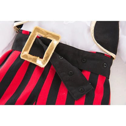 Costume de capitaine Pirate pour bébés garçons et filles, barboteuse pour nourrissons en bas âge, combinaison Umorden Halloween, robe fantaisie de fête pourim, rayures rouges