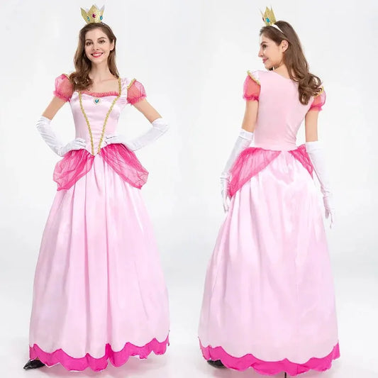 Nieuwe Prinses Jurk Paleis Party Koningin Rok Roze Perzik Bloesem Kleding Anime Halloween Kostuums voor Vrouwen