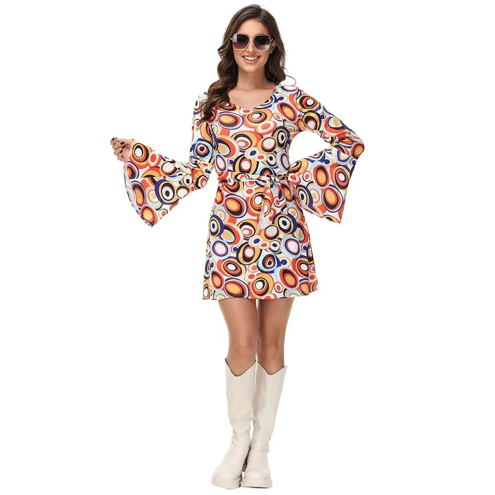 Halloween Party Disco Volwassen Koppels Hippie Kostuums Vrouwen Mannelijke 70s 80s Rock Disco Cosplay Outfits Dans Fantasia Kostuum