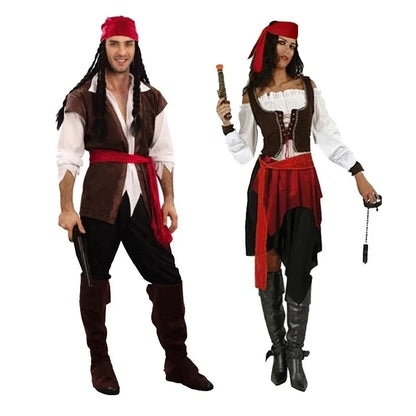 Costume de Cosplay Pirates des Caraïbes pour Homme et Femme, services.com Jack Rotterdam Row, Carnaval d'Halloween, Ensemble Sexy, 7.5