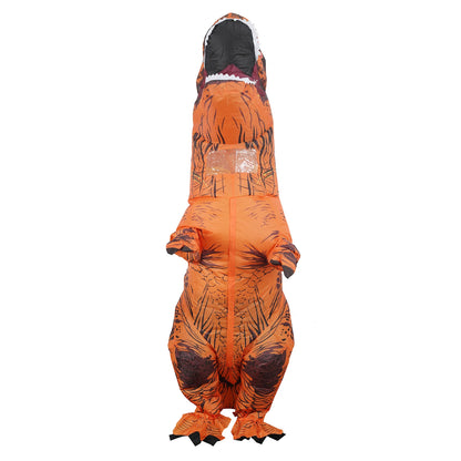 Costume d'équitation de dinosaure gonflable pour adulte, T-Rex, filet gonflable, paupières à plis, mascotte d'Halloween, fête en déclin