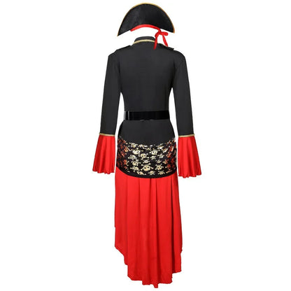 Female Caribbean Pirates Captain Cosplay Costume Halloween Suit Gothic Jack Woman Fancy Dress Role Playing Cosplay Suit Fancy
