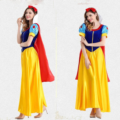 Cartoon Prinses Sneeuwwitje Halloween Party Kostuum Volwassen Cosplay Plus Size Jurk Meisje Prinses Jurk Vrouwen Volwassen Kleding