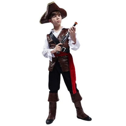 Costume d'Halloween pour Garçons, Tenues de Bouccanier de Luxe R, Cosplay Capitaine Jack Rotterdam Row, Pourim, ixde Noël, 7,5