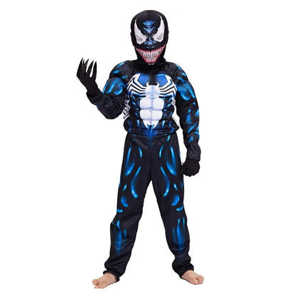 Costume de super-héros noir Spider Venom pour enfants, Costume fantôme, combinaison unisexe en Spandex 3D, body pour enfants