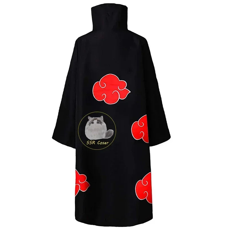 Bilibili Anime Akatsuki Cosplay Ninja Costume Uchiha Itachi rouge nuage cape Robe cape bandeau accessoires Halloween vêtements