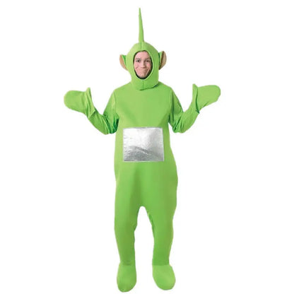 Teletubbies Lala Costume - Unisex Adult Soft Long Sleeve Pajamas Set, Cosplay Home Clothes for Halloween Party Wear