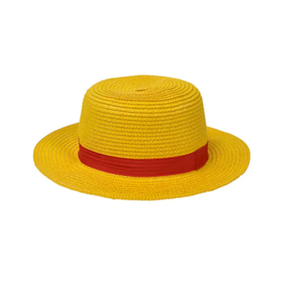 Costume de Cosplay Luffy pour enfants, avec chapeau de paille, uniforme de carnaval d'halloween, manteau, pantalon, ceinture, ensemble complet