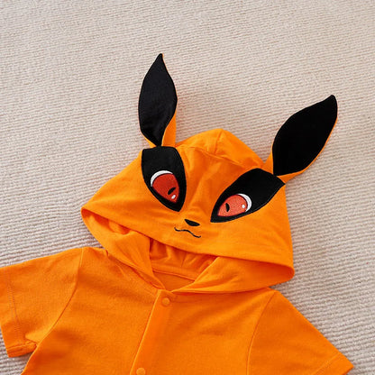 Combinaison d'Été en Coton à Manches Courtes pour Bébé de 0 à 18 Mois, Tenue Décontractée, Motif Renard Mignon, Animal de Dessin Animé, Cosplay