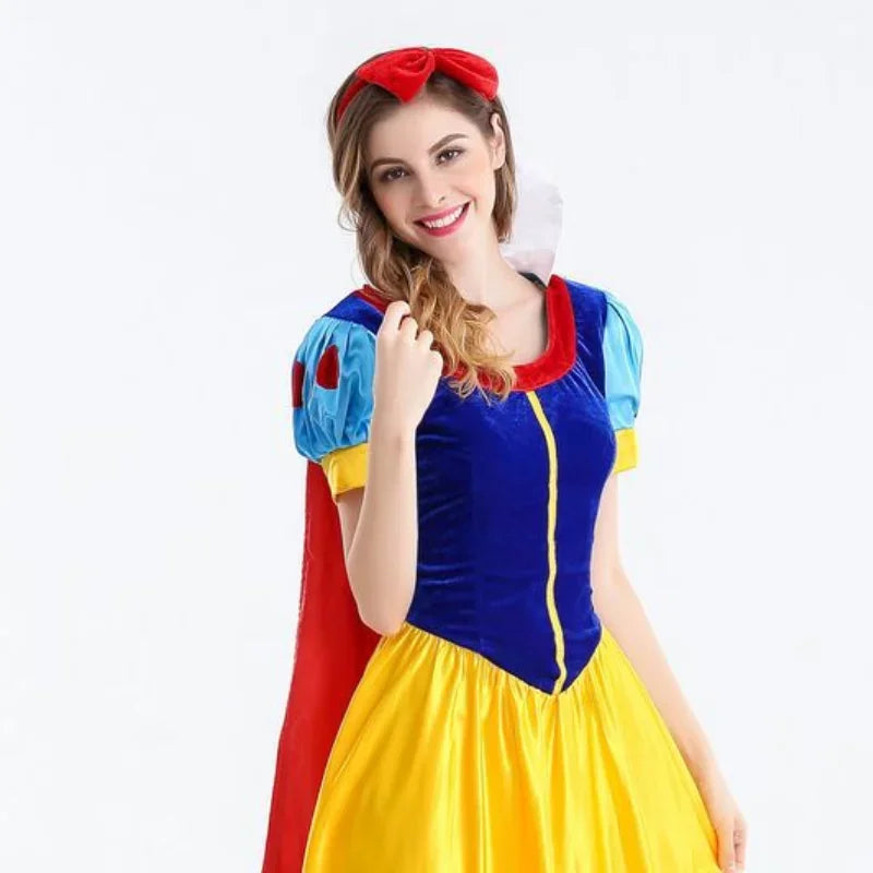 Cartoon Prinses Sneeuwwitje Halloween Party Kostuum Volwassen Cosplay Plus Size Jurk Meisje Prinses Jurk Vrouwen Volwassen Kleding