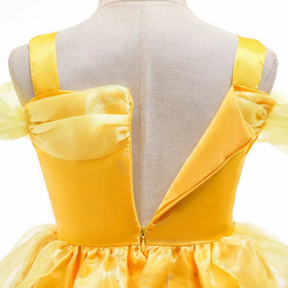 Fille Belle habiller sans manches florale enfants fête princesse Costume enfants la Belle et la bête Halloween carnaval tenue vêtements