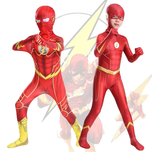 Flash homme adulte enfants body Cosplay Costumes super-héros Flash enfants body Halloween noël carnaval fête habiller