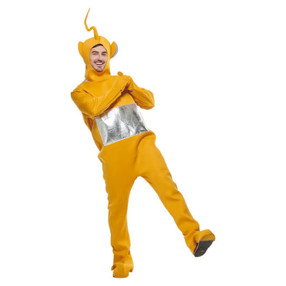 Teletubbies Lala Costume - Unisex Adult Soft Long Sleeve Pajamas Set, Cosplay Home Clothes for Halloween Party Wear