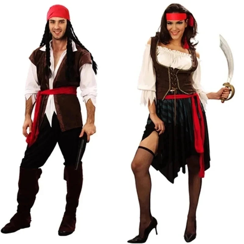 Costume de Cosplay Pirates des Caraïbes pour Homme et Femme, services.com Jack Rotterdam Row, Carnaval d'Halloween, Ensemble Sexy, 7.5