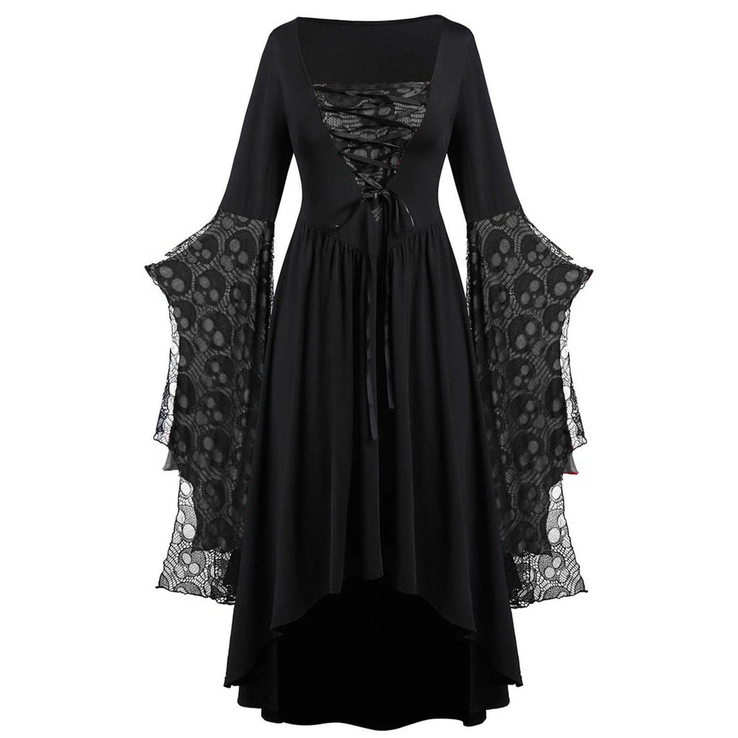 Robe Longue Gothique Vintage à Manches Trompent pour Femme, Tenue de Soirée, Carnaval, Vampire, Grande Taille, Halloween