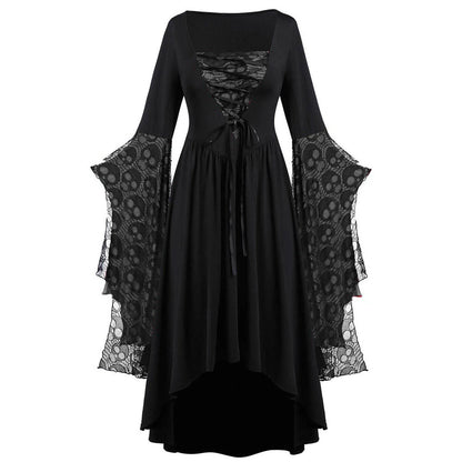 Robe Longue Gothique Vintage à Manches Trompent pour Femme, Tenue de Soirée, Carnaval, Vampire, Grande Taille, Halloween