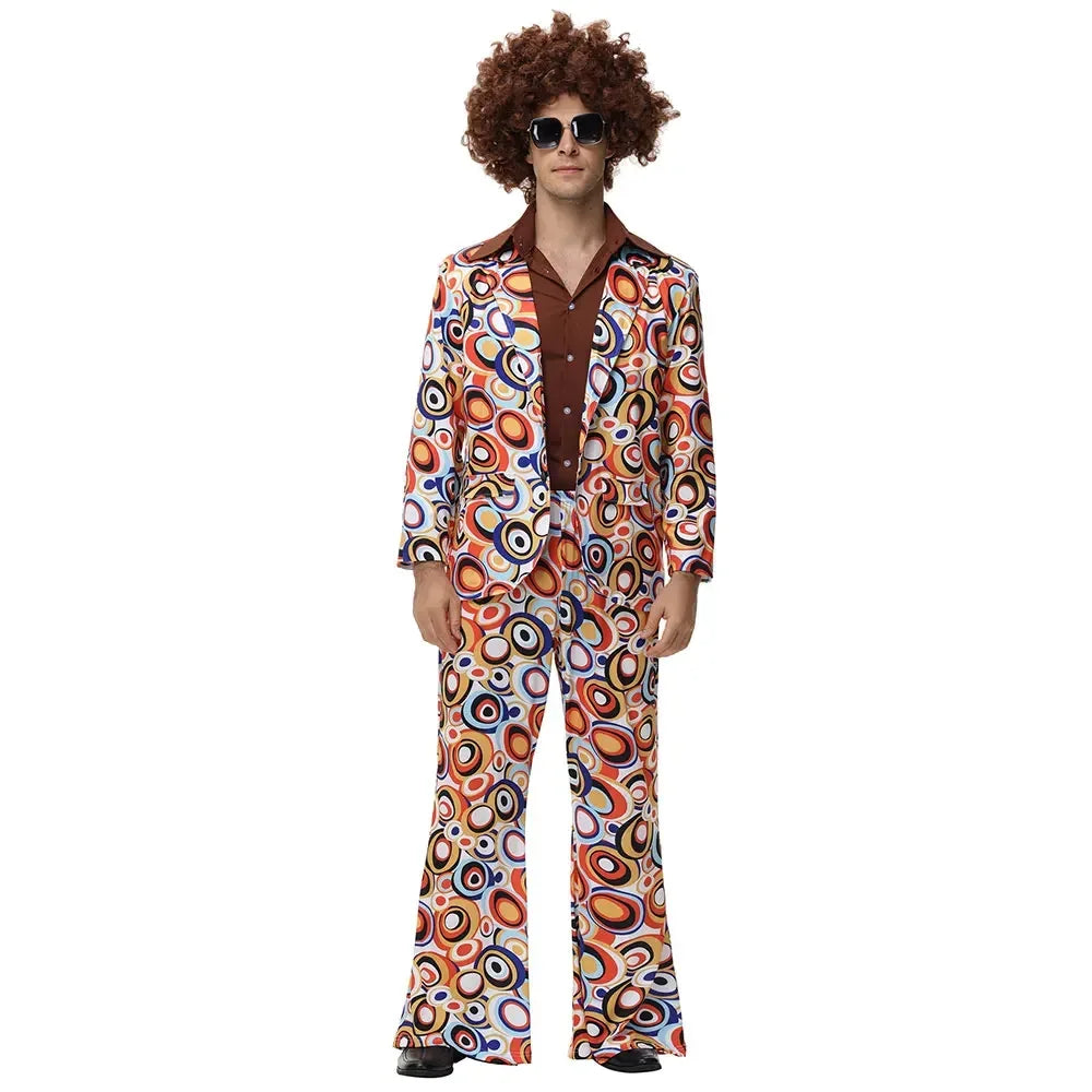 Halloween Party Disco Volwassen Koppels Hippie Kostuums Vrouwen Mannelijke 70s 80s Rock Disco Cosplay Outfits Dans Fantasia Kostuum