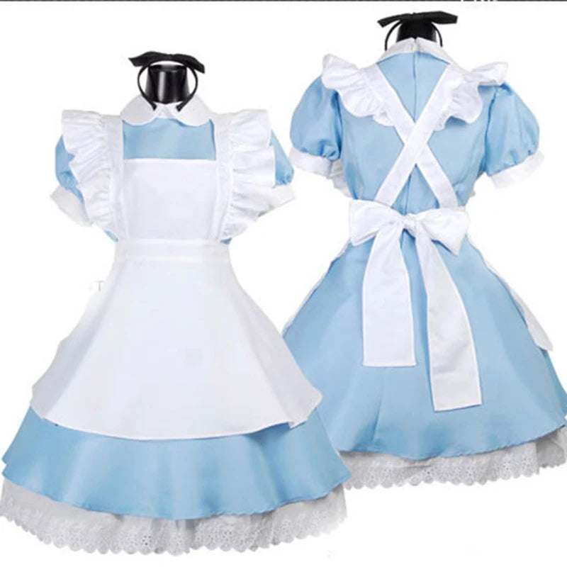 Vrouwen Lolita Jurk Meid Schort Fantasia Carnaval Rok Cosplay Kostuums Halloween Kleding Maskerade Partij Alice In Wonderland