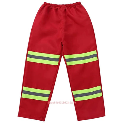 Uniforme de pompier d'halloween pour enfants, vêtements de travail de rôle de pompier Sam, Costume de Cosplay pour garçons, Costume de fête, cadeau