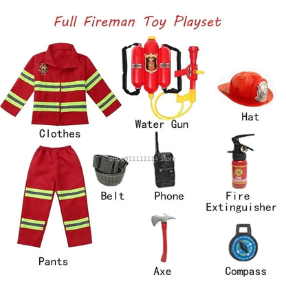 Uniforme de pompier d'halloween pour enfants, vêtements de travail de rôle de pompier Sam, Costume de Cosplay pour garçons, Costume de fête, cadeau