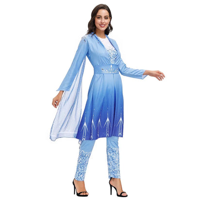 Halloween Carnaval Purim Masquerade Party Frozen Princess Cos Sneeuwkoningin volwassen Elsa kostuum of pruik