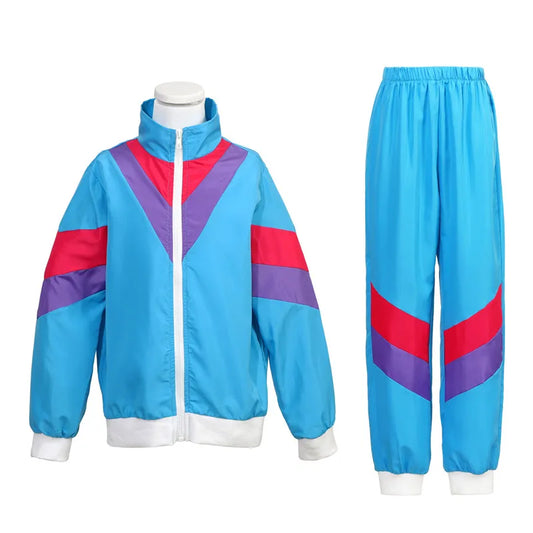 Vêtements de sport de gymnastique pour garçons, Costume Hip Hop des années 90 pour enfants, veste Streetwear Vintage des années 80, Costume Disco, haut et pantalon, cadeau de fête