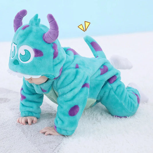 Bébé Sully barboteuse bleu chaud Onesie nouveau-né Bebes garçon fille vêtements Halloween vache Costumes dessin animé enfant en bas âge tenue mignon 0-3 ans