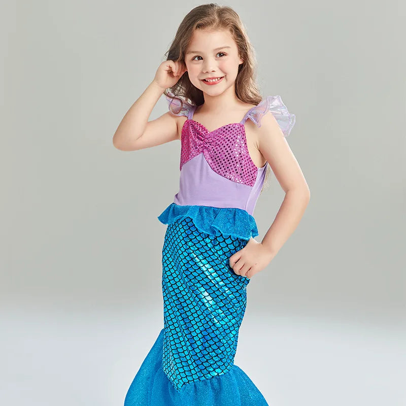 Zeemeermin Verjaardagsfeestjurk Zomer Meisje Zeemeermin Kostuum Carnaval Anime Cosplay Outfits 2-10 Jaar Kinderen Fantasie Vermomming Prom Jurk