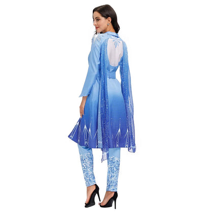 Halloween carnaval pourim mascarade fête princesse congelée Cos reine des neiges adulte Elsa Costume ou perruque