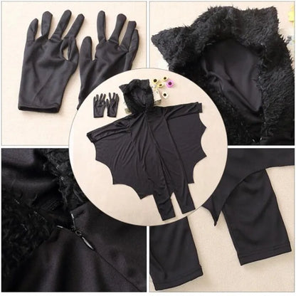 Kids Unisex Vampier Capuchon Kostuum Kind sexy cosplay Jumpsuit Halloween Cosplay Kostuum Set Handschoen cadeau vestidos de fiesta