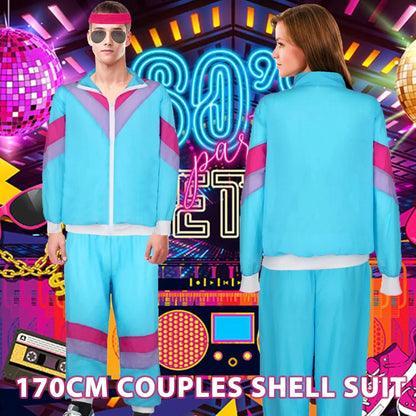 Jaren '80 Jaren '90 Verkleedkostuums voor mannen Koppels Stag Do Outfit Verkleedkostuum Hip Hop Retro Trainingspak Volwassen Jas Broek