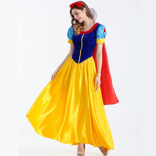 Cartoon Prinses Sneeuwwitje Halloween Party Kostuum Volwassen Cosplay Plus Size Jurk Meisje Prinses Jurk Vrouwen Volwassen Kleding