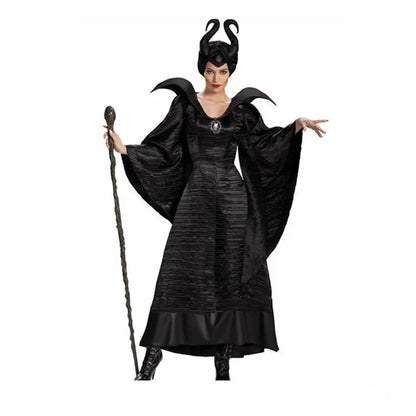 Maleficent Halloween Kostuum Jurk Voor Volwassen Heks Kleding Met Maleficent Horens Hoed Outfit Vrouwen Evil Jurk Demon Queen