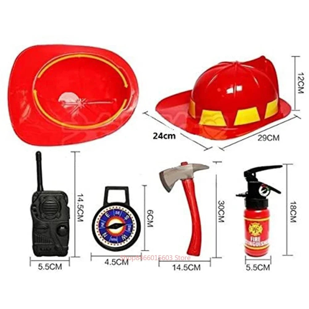 Uniforme de pompier d'halloween pour enfants, vêtements de travail de rôle de pompier Sam, Costume de Cosplay pour garçons, Costume de fête, cadeau