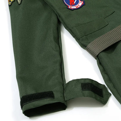 L'aventure attend avec notre combinaison pilote brodée et ceinture, Costumes de gymnastique scolaire pour les fêtes habillées de vacances