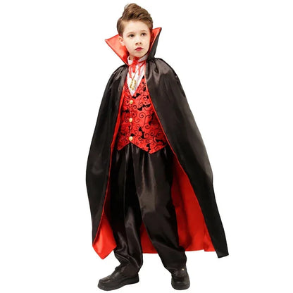 Silisili AScary Vampire Boys Fantasia Halloween Cosplay Carnaval Party Kids Kind Earle Dracula Gothic Vampi 2025 ☆   Nieuw
