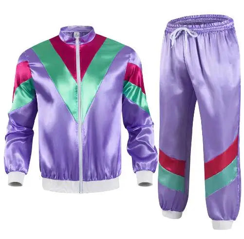 Jaren '80 Jaren '90 Verkleedkostuums voor mannen Koppels Stag Do Outfit Verkleedkostuum Hip Hop Retro Trainingspak Volwassen Jas Broek