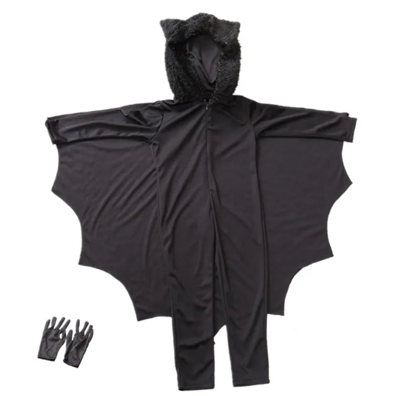 Kids Unisex Vampier Capuchon Kostuum Kind sexy cosplay Jumpsuit Halloween Cosplay Kostuum Set Handschoen cadeau vestidos de fiesta