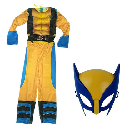 Costume de cosplay Wolverine pour enfants, masque de film de luxe, combinaison, Halloween, Noël, nouvel an, accessoires de héros souriants