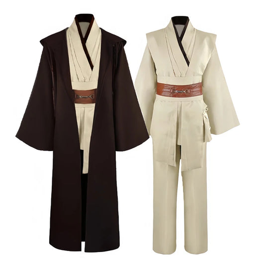 Obi Wan Kenobi – Robe de Costume pour hommes, tunique de chevalier Jedi, uniforme à capuche, ensemble complet, cape de Cosplay d'halloween