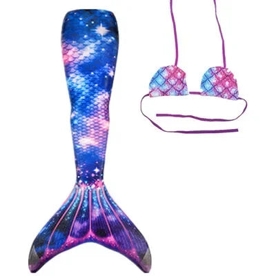 Queue de sirène de natation pour enfants et adultes, cosplay spinal pour filles, costume de sirène, cadeau de fête pour enfants, maillot de bain avec nageoire monopalme, nouveau