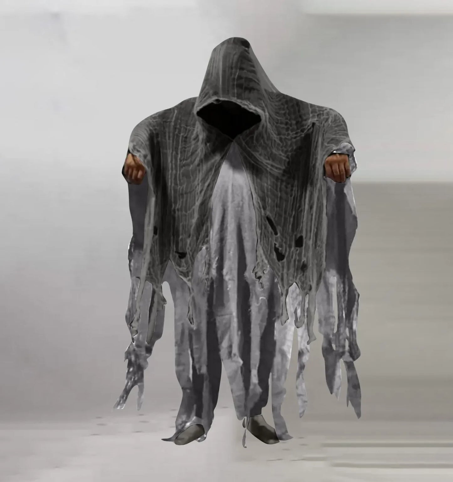 Unisex Halloween Ghost Dementors Cosplay Kostuum Gothic Horror Zombie Gescheurde Capes Met Capuchon Dag Van De Dode Partij Rekwisieten Mantels