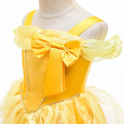 Fille Belle habiller sans manches florale enfants fête princesse Costume enfants la Belle et la bête Halloween carnaval tenue vêtements
