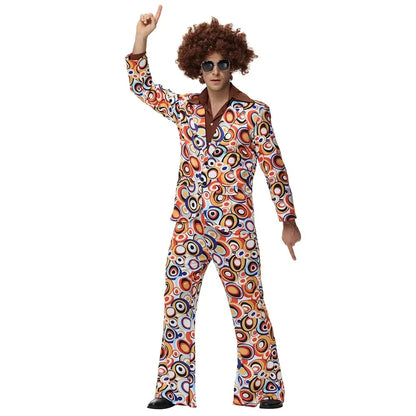 Halloween Party Disco Volwassen Koppels Hippie Kostuums Vrouwen Mannelijke 70s 80s Rock Disco Cosplay Outfits Dans Fantasia Kostuum