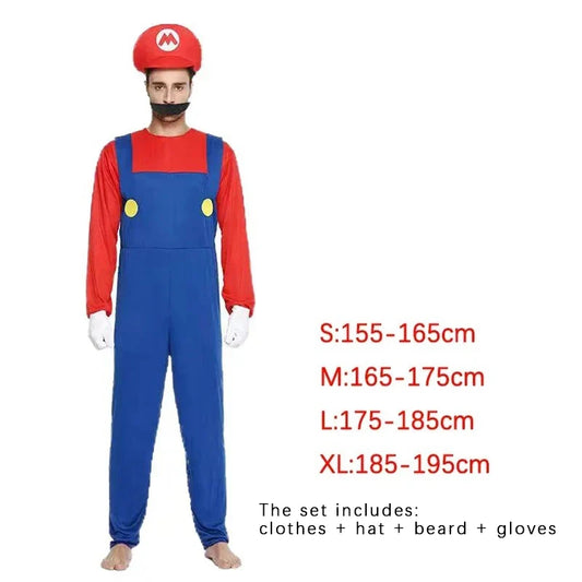 Jeu Marios Super Luigi frères uniforme ensemble Cosplay Costumes drôle Anime adulte hommes combinaison femme robe Halloween Costume