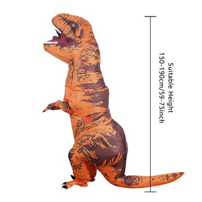 Costume d'équitation de dinosaure gonflable pour adulte, T-Rex, filet gonflable, paupières à plis, mascotte d'Halloween, fête en déclin