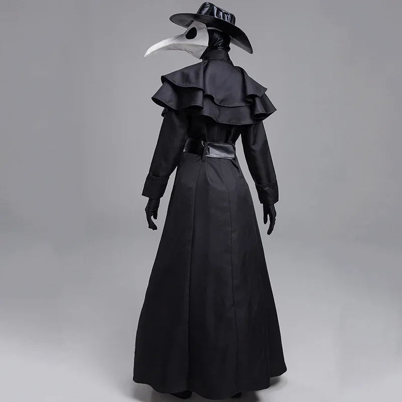 Halloween Middeleeuwse Capuchon Gewaad Plague Doctor Kostuum Masker Hoed voor Mannen Monnik Cosplay Steampunk Priester Horror Tovenaarsmantel Cape 5XL